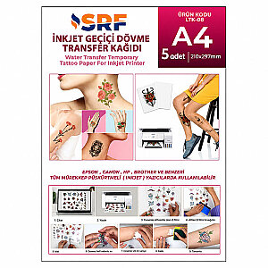 SRF İnkjet Tattoo (Geçici Dövme) Transfer Kağıdı (5 adet A4)