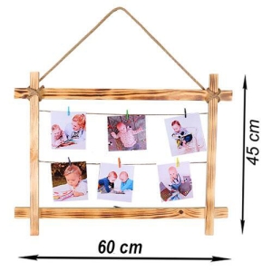 İpli Mandallı  Ahşap Çerçeve 45x60 cm - Yatay