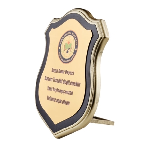  - Kalkan Sublimasyon Ahşap Plaket - Altın Metalli