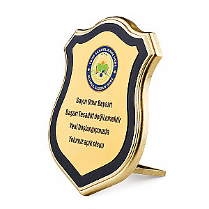 Kalkan Sublimasyon Ahşap Plaket - Altın Metalli