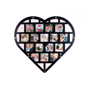  - Kalp Tasarımlı Ahşap Çerçeve 46x50 Cm