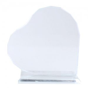 Kaplamasız Şeffaf Kristal Kalp Plaket 1011 - 2