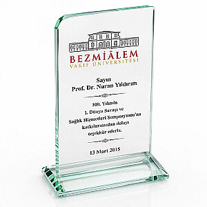 Kaplamasız Şeffaf Kristal Plaket 1004
