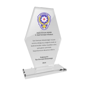 Kaplamasız Şeffaf Kristal Plaket 1005