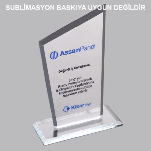 Kaplamasız Şeffaf Kristal Plaket 1025 - 2