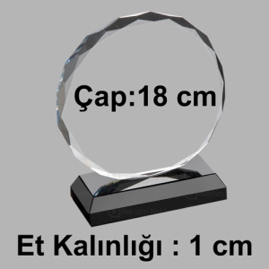 - Kaplamasız Kristal Yuvarlak Plaket Çap:18 cm  - Kaplamasız Kristal Yuvarlak Plaket Çap:18 cm