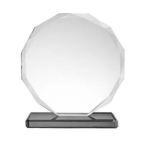 Kaplamasız Kristal Yuvarlak Plaket Çap:19 cm - 1