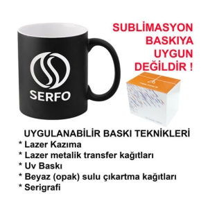 - KAPLAMASIZ Porselen Siyah Mat Kupa - Kutulu  - KAPLAMASIZ Porselen Siyah Mat Kupa - Kutulu