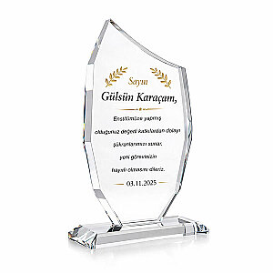 Kaplamasız Şeffaf Kristal Plaket 202 (1)