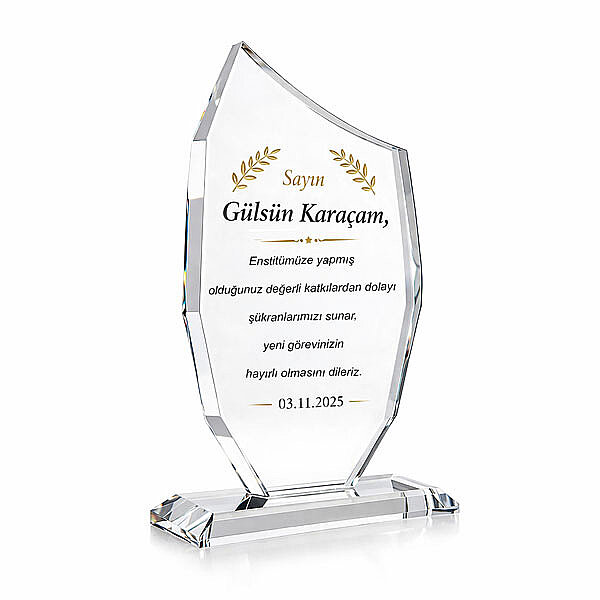 Kaplamasız Şeffaf Kristal Plaket 202 - 2