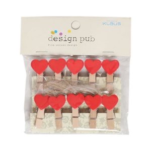 - Kırmızı Ahşap Kalp Mandal (10 adet)  - Kırmızı Ahşap Kalp Mandal (10 adet)