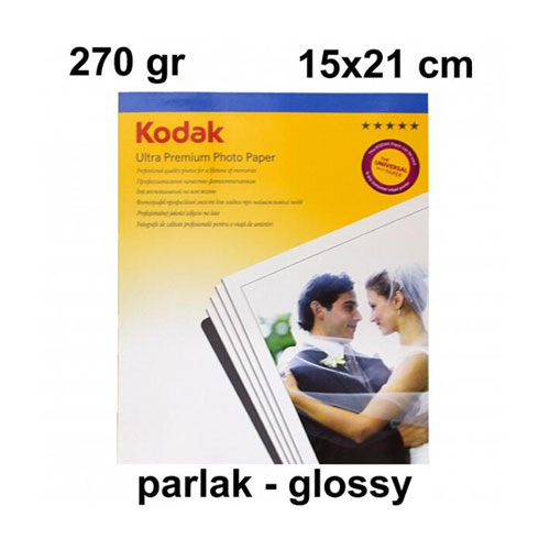 Kodak - Kodak 15x21 Parlak (Glossy) Fotoğraf Kağıdı 270 gr Kodak - Kodak 15x21 Parlak (Glossy) Fotoğraf Kağıdı 270 gr