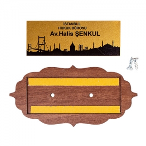 - Dekoratif Ahşap Kapı İsimliği (Ceviz) (1)  - Dekoratif Ahşap Kapı İsimliği (Ceviz) (1)
