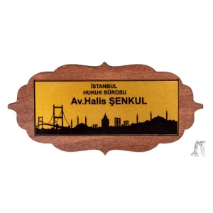 - Dekoratif Ahşap Kapı İsimliği (Ceviz)  - Dekoratif Ahşap Kapı İsimliği (Ceviz)