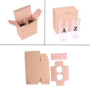 - Kraft İkili Rakı Bardağı Kutusu 14x8x14 cm  - Kraft İkili Rakı Bardağı Kutusu 14x8x14 cm