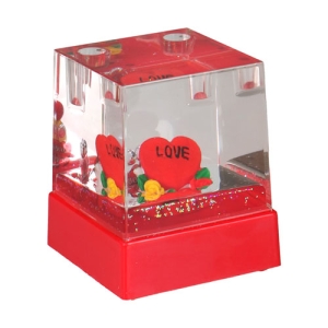 - Işıklı Müzikli Kalemlik Küp Kar Küresi   - Işıklı Müzikli Kalemlik Küp Kar Küresi