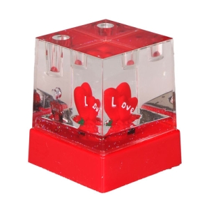 - Işıklı Müzikli Kalemlik Küp Kar Küresi   - Işıklı Müzikli Kalemlik Küp Kar Küresi