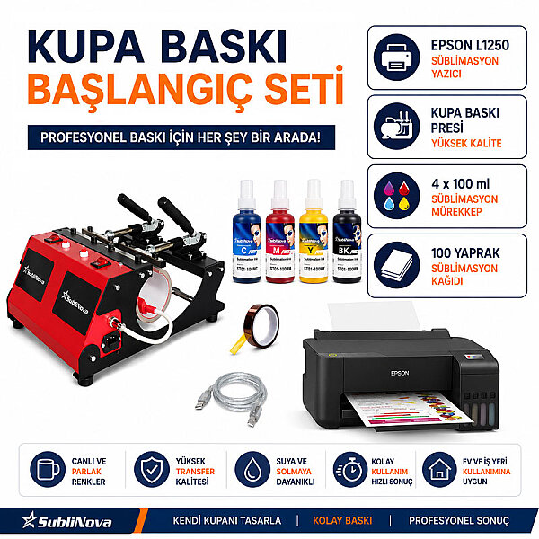 Kupa Baskı Seti (AP-210 + Epson L1250) - 2