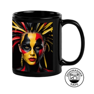 Kutusuz 1 Koli Sublimasyon Dekoratif Porselen Siyah Kupa (36 Adet) - 3