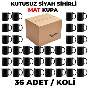 Kutusuz 1 Koli Sublimasyon Porselen Mat Siyah Kupa (36 adet) - 3