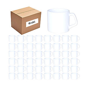 Kutusuz 1 Koli Sublimasyon Porselen Mocha Beyaz Kupa (48 adet)