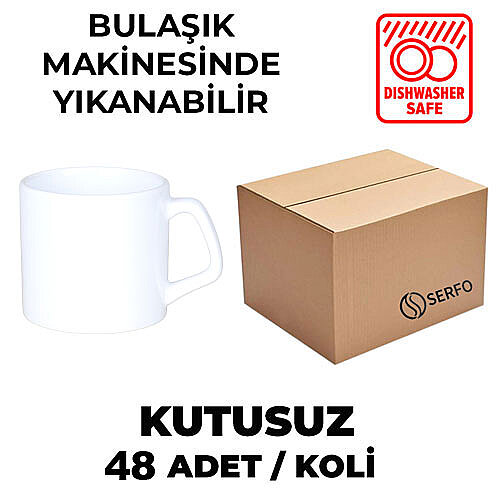 Kutusuz 1 Koli Sublimasyon Porselen Mocha Beyaz Kupa (48 adet) - 2