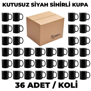 Kutusuz 1 Koli Sublimasyon Porselen Siyah Kupa (36 adet) - 3