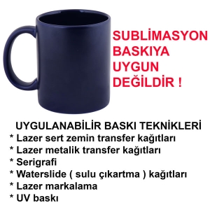 - KAPLAMASIZ Porselen Mat Lacivert Kupa - Kutulu  - KAPLAMASIZ Porselen Mat Lacivert Kupa - Kutulu
