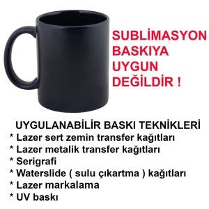 - KAPLAMASIZ Porselen Mat Siyah Kupa - Kutulu  - KAPLAMASIZ Porselen Mat Siyah Kupa - Kutulu
