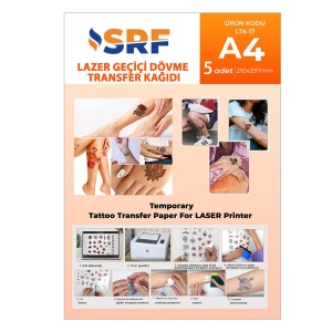 SRF - SRF LazerTattoo (Geçici Dövme) Transfer Kağıdı A4 (5 adet ) SRF - SRF LazerTattoo (Geçici Dövme) Transfer Kağıdı A4 (5 adet )