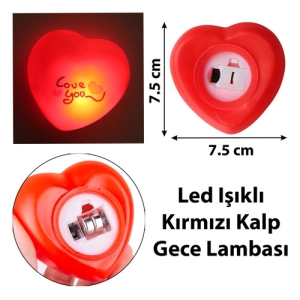 - Led Işıklı Kırmızı Kalp Gece Lambası (Love You Temalı) (1)  - Led Işıklı Kırmızı Kalp Gece Lambası (Love You Temalı) (1)