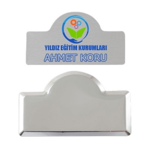 - Lüks Kubbeli Metal Yaka İsimliği (Gümüş)  - Lüks Kubbeli Metal Yaka İsimliği (Gümüş)