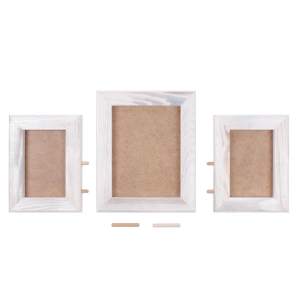  - Masaüstü Beyaz Ahşap Çerçeve - Üçlü (1)