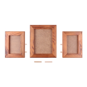  - Masaüstü Ceviz Ahşap Çerçeve - Üçlü (1)