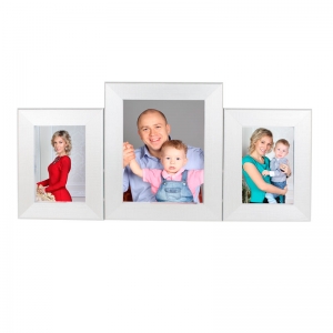  - Masaüstü Gümüş Ahşap Çerçeve - Üçlü (1)