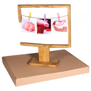  - Masaüstü Tek İpli Mandallı Ahşap Fotoğraf Çerçevesi (1)