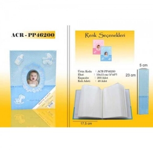 Pembe 200 lük 10x15cm Bebek Fotoğraf Albümü - 4