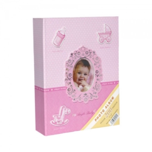  - Pembe 200 lük 10x15cm Bebek Fotoğraf Albümü