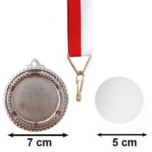 - Sublimasyon Gümüş Madalya 7 cm  - Sublimasyon Gümüş Madalya 7 cm