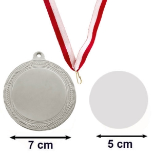 - Sublimasyon Gümüş Madalya 7 cm   - Sublimasyon Gümüş Madalya 7 cm