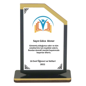 - Sublimasyon Metal Baskılı Siyah Ahşap Plaket - Beyaz Metalli  - Sublimasyon Metal Baskılı Siyah Ahşap Plaket - Beyaz Metalli