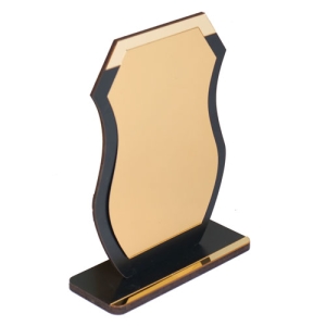 Sublimasyon Metal Baskılı Siyah Ahşap Plaket  - Altın Metalli - 3