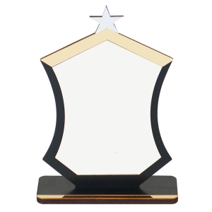 - Sublimasyon Metal Baskılı Siyah Ahşap Plaket - Beyaz Metalli  - Sublimasyon Metal Baskılı Siyah Ahşap Plaket - Beyaz Metalli