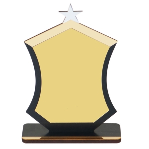 - Sublimasyon Metal Baskılı Siyah Ahşap Plaket - Altın Metalli  - Sublimasyon Metal Baskılı Siyah Ahşap Plaket - Altın Metalli