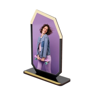 - Sublimasyon Metal Baskılı Siyah Ahşap Plaket - Beyaz Metalli  - Sublimasyon Metal Baskılı Siyah Ahşap Plaket - Beyaz Metalli