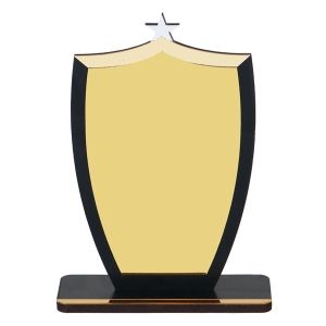- Sublimasyon Metal Baskılı Siyah Ahşap Plaket - Altın Metalli  - Sublimasyon Metal Baskılı Siyah Ahşap Plaket - Altın Metalli