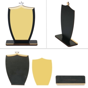 - Sublimasyon Metal Baskılı Siyah Ahşap Plaket - Altın Metalli (1)  - Sublimasyon Metal Baskılı Siyah Ahşap Plaket - Altın Metalli (1)