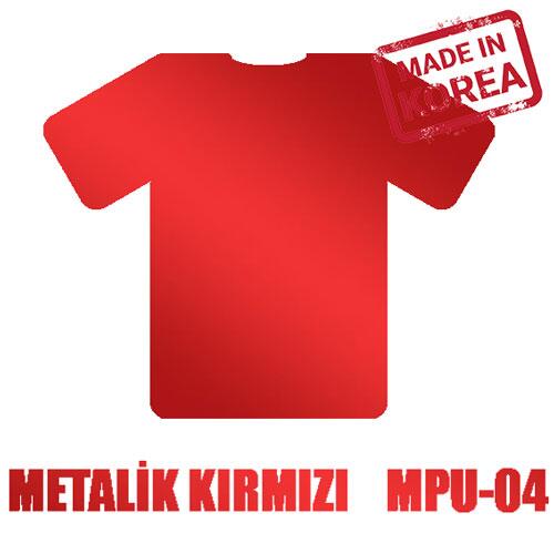 Metalik Kırmızı PU Tekstil Transfer Folyosu - 51 cm x 1 metre - 3