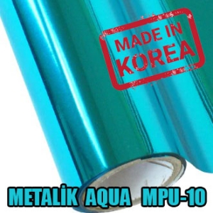 Metalik Aqua PU Tekstil Transfer Folyosu - 51 cm x 1 metre (1)
