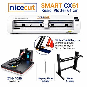 NICECUT CX61 Plotter + 40X50 cm Transfer Presi Tekstil Baskı Seti   (1)